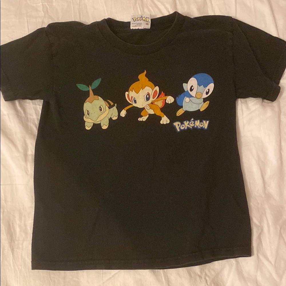 Pokemon Black Tee with Colorful Characters